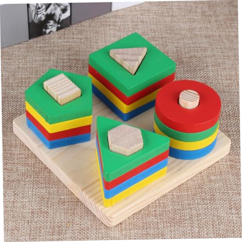BESTonZON Holzspielzeug Geometrische Bausteine Kognitive Intelligenzspielzeug Montessori Lernspielzeug für Junge Mädchen Ab Monate mit Rundem Design und Sicherer Verarbeitung BESTonZON Holzspielzeug Geometrische Bausteine Kognitive Intelligenzspielzeug Montessori Lernspielzeug für Junge Mädchen Ab Monate mit Rundem Design und Sicherer Verarbeitung von BESTonZON