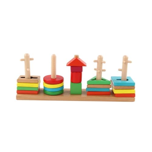 BESTonZON Holzspielzeug Lernspielzeug Bunte Geometrische Bausteine Kognitives Montessori für Vorschulkinder Ab Jahren Kreative Motorische Entwicklung BESTonZON Holzspielzeug Lernspielzeug Bunte Geometrische Bausteine Kognitives Montessori für Vorschulkinder Ab Jahren Kreative Motorische Entwicklung von BESTonZON