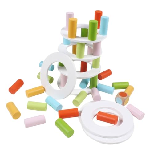 BESTonZON Babyspielzeug Stapelturm Holzspielzeug Set 1 Set Stapelspiel Balancierendes Konstruktionsspielzeug Aus Holzklötze Für Pädagogisches Zur Frühkindlichen Stapelspielzeug Für Die Ganze von BESTonZON