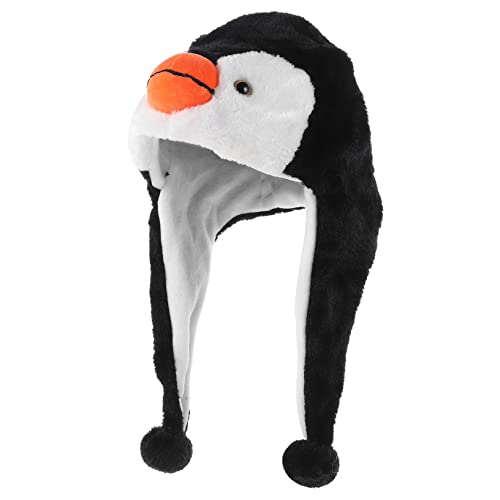 BESTonZON Hut tierkostüme für faschingskostüme kinderbekleidung kappe Tierhüte für Erwachsene Pinguin kleider Plüsch-Pinguin-Mützen elastische Wintermütze von BESTonZON