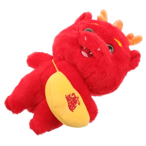 BESTonZON Jahr des Drachen-plüschspielzeugs Drachen-Maskottchen-Puppe Anschmiegsames Kuscheltier Chinesische Neujahrsfigur Chinesische Tierkreiszeichendrachen Stofftierpuppe Tuch von BESTonZON