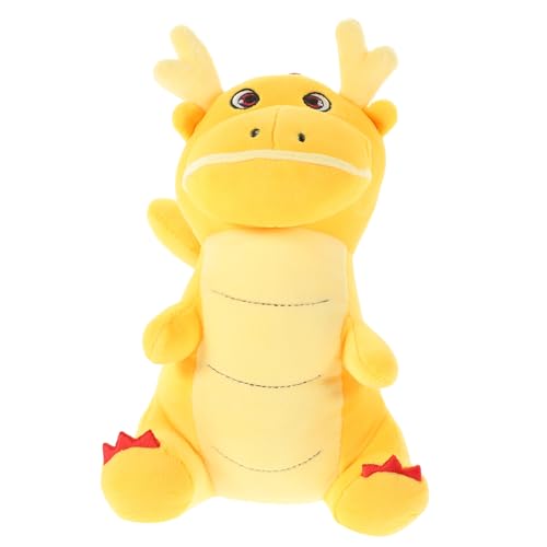 BESTonZON Jahresdrache Stofftier Animal Toys Tier wichtelgeschenke lustig weihnachtsdeko beleuchtet innen Puppe für Zuhause chinesisches neujahrsmaskottchen Plüsch Yellow von BESTonZON