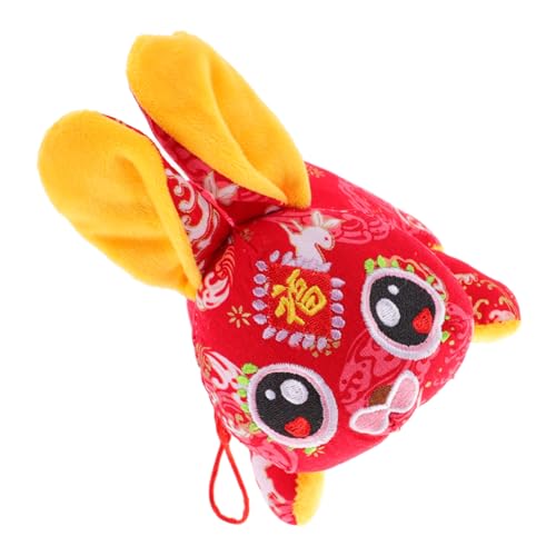 BESTonZON Kaninchen-Anhänger Hasen anhänger hasenpuppe Kaninchenfigur Kaninchenanhänger Kaninchenpuppe Rabbit Toys ausgestopftes Hasenspielzeug Kaninchen Stofftier neujahr Plüsch rot von BESTonZON