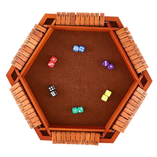 BESTonZON Kasten Digitaler Flop Tisch-Mathe-Spiel Spiele Tabletop-brettspiel Schließen 6-seitiges Brettspiel Aus Holz Block-brettspiel Tisch-Mathe-brettspiel Würfelspiel Aus Holz Kiefernholz von BESTonZON