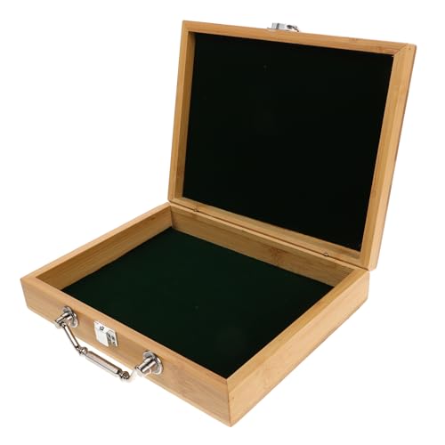 BESTonZON Kasten Mini-Mahjong-Box Tragbarer Mahjong-Organizer Vintage-Koffer- Vintage Mahjong-behälter Leere Mahjong-Fliesen-hülle Für Mahjong-Fliesen Beige Hölzern von BESTonZON