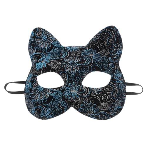 BESTonZON Katzenmaske Party Dekorative Masken Halloweenkostüm Pelzige Pfoten Schwarze Katze Katzen-outfit Maske Und Schwarzes Katzenkostüm Für Damen Katze Maulkorb Kostüme Pvc Blue von BESTonZON