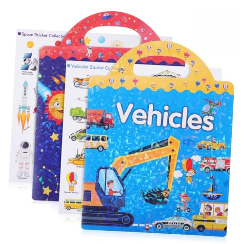 BESTonZON Kinder Aufkleber Stickerbücher Für Kleinkinder Bauernhof-stickerbücher Ozeanaufkleber Für Kinder Bildung Lernspielzeug LKW Auto Aufkleber Aufkleberbücher Für Kleinkinder Papier von BESTonZON