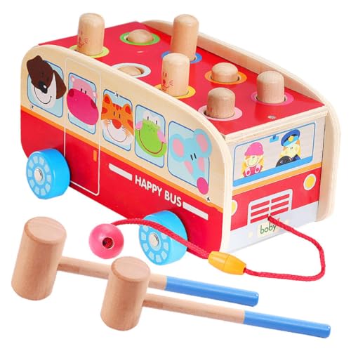 BESTonZON Kindergarten Früherziehung Percussion Interaktives Kinderspielzeug Kid Supply Interessantes Hämmern Holz Rot von BESTonZON