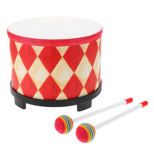 BESTonZON Kindertrommel Schamanentrommel Handtrommel Marschtrommel Chinesische Trommel Kleine Trommel Musikspielzeug Kinderinstrumente Kinder Trommeln Chinesisches Instrument Hölzern Rot von BESTonZON