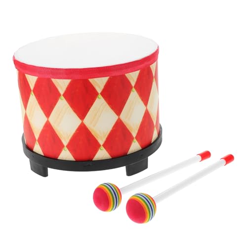 BESTonZON Kindertrommel kinderspielzeug Kinder Trommel Musikalisches Spielzeug für Kinder Musik Spielzeug Kinder Schlagzeug Trommelspielzeug Kleine Trommel für Kinder Handtrommel hölzern rot von BESTonZON