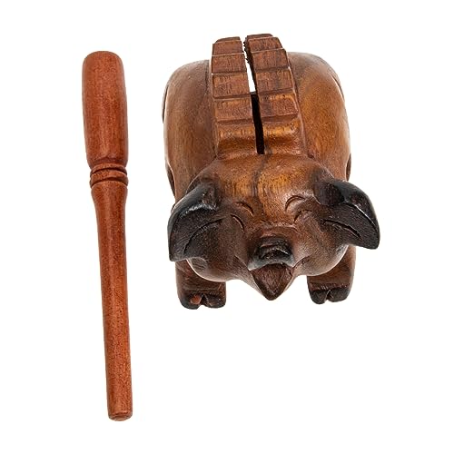 BESTonZON Klangspielzeug aus Holzschwein Schweinefiguren Puppenspielzeug Kuchendekorationen Kinder holzspielzeug Piggy Spielzeug Percussion-Spielzeug in Schweineform schweinförmiges Dekor von BESTonZON