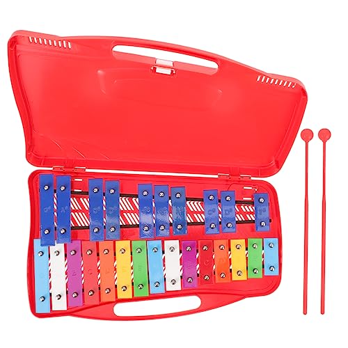 BESTonZON Klavier aus Aluminium -Musikinstrumente Xylophon für Kleinkinder 1-3 kinderinstrumente musikinstrumente Spielzimmerversorgung Musikinstrument Eisenbleche rot von BESTonZON