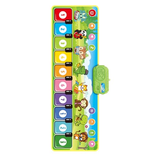 BESTonZON Klaviermatte Lustige Kinderklavierdecke Musikalisches Pedalklavier Musikmatte Für Kinder Tastatur Kinder Boden Spielmatte Tastaturspielmatte Für Kinder Krabbeldecke PVC Green von BESTonZON