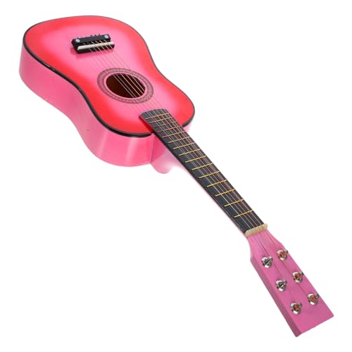 BESTonZON Kleine Gitarre Gitarreninstrument Trainieren Ukulele Üben Kinder Üben Gitarre Musikalisches Pädagogisches Spielzeug Professionelle Übungsgitarre Gitarre Für Anfänger Rosa Linde von BESTonZON