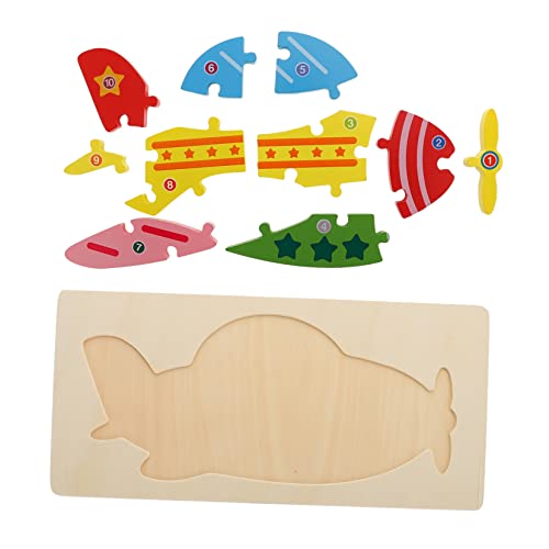 BESTonZON Kognitives Dreidimensionales Puzzle Puzzle- Aus Holz Cartoon-Puzzle Flugzeugpuzzle Zum Frühen Lernen Interessantes 3D-Puzzle-Puzzle Puzzle Puzzle- Hölzern von BESTonZON