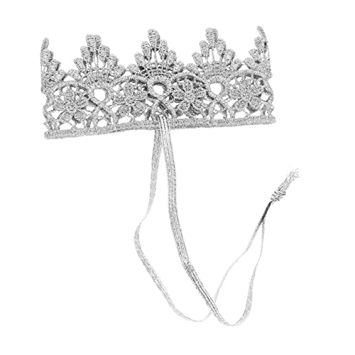 BESTonZON Krone Stirnband für Kinder Kopfschmuck für Kinder Kleinkind-Tiara Babymützen Kleinkindkrone kinder geburtstagskrone Babys Geburtstagskrone Foto-Requisite Haarschmuck Stoff Silver von BESTonZON