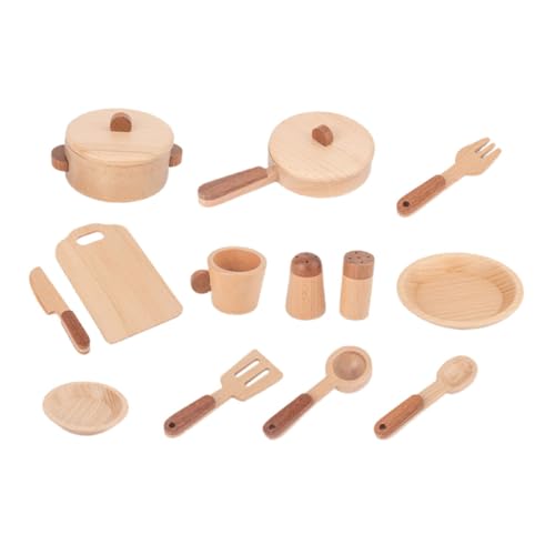 BESTonZON 1 Set Küchen Set Aus Buchenholz Küchenutensilien Rollenspielzeug Für Spielzeugküche Zubehör Lernspielzeug Für Kreative Spielstunden von BESTonZON