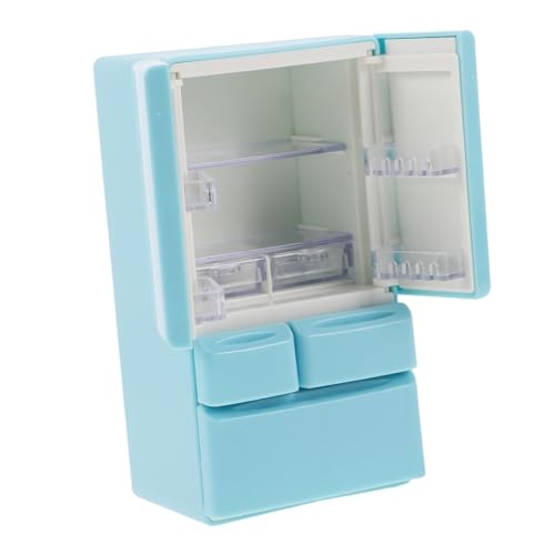 BESTonZON Kühlschrank-Modellspielzeug Mini kühlschrank Puppenhaus-Kühlschrank-Modell interaktives Rollenspiel Puppenhaus-Küche Miniatursachen Plastik Sky-Blue von BESTonZON