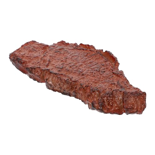 BESTonZON Künstliche Steak Gefälschte Lebensmittel Modell Braten Rindfleisch Ornamente Steak Foto Prop Kunststoff Küche Spielen Hintergrund Display von BESTonZON