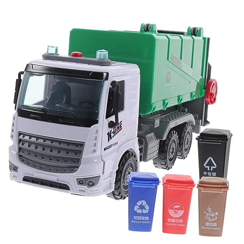 BESTonZON LKW für Müllentsorgung für kinderspielzeug Auto Set Garbage Truck Toy spielzeugautos Müllwagen- für Jungen -Müllwagen Plastik Green von BESTonZON