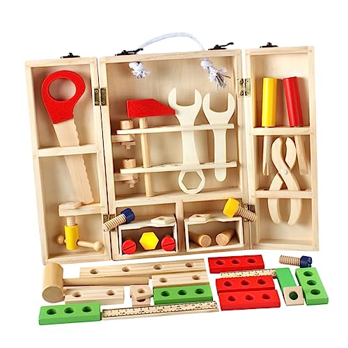 BESTonZON Werkzeugkoffer Für Reparaturset Mit Tragbarer Werkzeugbox Für Kreatives Rollenspiel Lernspielzeug Für Jungen Und ädchen Ab 3 Jahren Assortierte Farben von BESTonZON