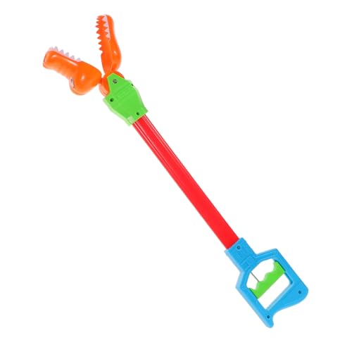 BESTonZON Mechanischer Dinosaurier-Tonabnehmerclip interaktives Greifspielzeug Handspielzeug Dinosaurierförmiger Pickup-Clip für Plastik Orange von BESTonZON