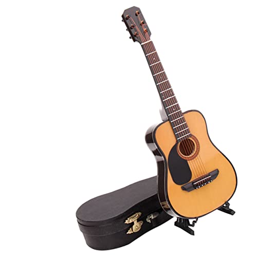 BESTonZON Mini Gitarrenmodell aus Langlebigem Material Detailgetreues Musikinstrument Dekorationsstück Klassisches Design als für Gitarrenliebhaber und Wohnraumdekoration BESTonZON Mini Gitarrenmodell aus Langlebigem Material Detailgetreues Musikinstrument Dekorationsstück Klassisches Design als für Gitarrenliebhaber und Wohnraumdekoration von BESTonZON