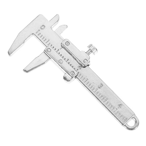 BESTonZON Mini-Lineal zum Selbermachen Mülltonne Herrscher Korb digitaler Messschieber Mini-Mikrowelle Mikro-Messschieber-Ornament Puppenszenenlineal Mini-Messschieber-Modelle Metall Silver von BESTonZON