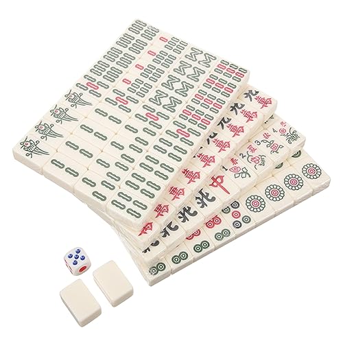 BESTonZON Mini Mahjong Set aus Resin Tragbares Chinesisches Reisespiel Kleine Mahjong Steine mit Klarer Gravur Leichtes Party Spiel für Zuhause Camping und Unterwegs BESTonZON Mini Mahjong Set aus Resin Tragbares Chinesisches Reisespiel Kleine Mahjong Steine mit Klarer Gravur Leichtes Party Spiel für Zuhause Camping und Unterwegs von BESTonZON