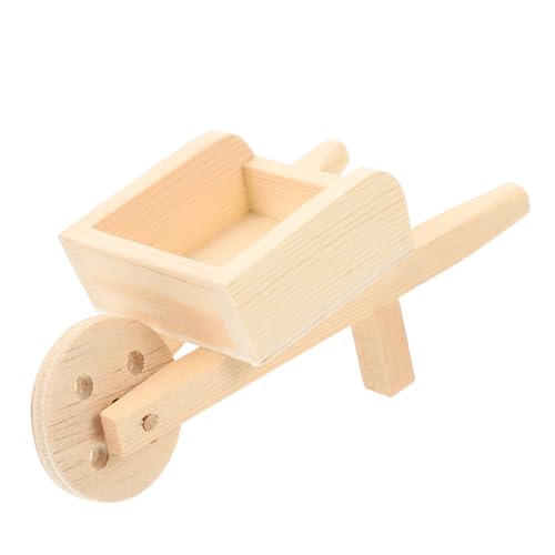 BESTonZON Mini Wagen Mini Schubkarren Dekor Mini Einkaufswagen Winziger Einkaufswagen Kinder Bauernhof Spielzeug Mini Bauernhof Schubkarre Modelle Mikro Landschaftsornament Holz Auto von BESTonZON