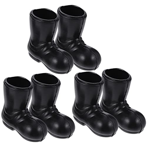 BESTonZON Mini-Weihnachts-Nikolausstiefel 6 Paar Dekorative Miniaturschuhe Schwarze Weihnachtsmannstiefel Aus Kunststoff Für Mini- Mini-Weihnachtsmann-Schuhe Für DIY-Bastelprojekte Und von BESTonZON