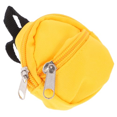 BESTonZON Mini-schultaschenmodell Puppenrucksack Mini-puppenhaus-Rucksack Fotografie-Requisiten Mini- -DIY-Accessoire Mikroszenenverzierung Mini-rucksackmodelle Yellow Stoff von BESTonZON