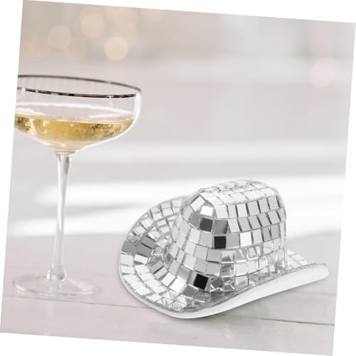 BESTonZON Miniatur Disco Cowboyhut Silber aus Polyester und Glas Leichter Mini Hut für Puppen dekoration DIY Partyrequisit Modischer Puppenhut für Fotografie und Cosplay Stilvolles BESTonZON Miniatur Disco Cowboyhut Silber aus Polyester und Glas Leichter Mini Hut für Puppen dekoration DIY Partyrequisit Modischer Puppenhut für Fotografie und Cosplay Stilvolles von BESTonZON