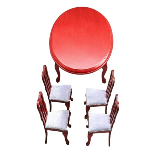 BESTonZON Miniatur Esstisch und Stühle Set aus Holz Europäischer Stil Handgefertigte Puppenhausmöbel Platzsparendes Design Vielseitig für Mini Küchen und Dekoration Detailreiche BESTonZON Miniatur Esstisch und Stühle Set aus Holz Europäischer Stil Handgefertigte Puppenhausmöbel Platzsparendes Design Vielseitig für Mini Küchen und Dekoration Detailreiche von BESTonZON