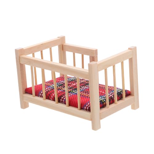BESTonZON Miniatur Holz Puppenhaus Babybett mit Stoffmatratze Realistische Puppenbett Schaukel für Sammeln und Dekoratives Puppenhaus Zubehör für Kleine Räume BESTonZON Miniatur Holz Puppenhaus Babybett mit Stoffmatratze Realistische Puppenbett Schaukel für Sammeln und Dekoratives Puppenhaus Zubehör für Kleine Räume von BESTonZON