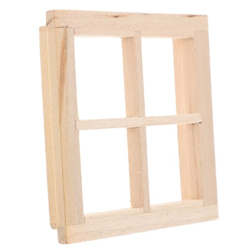 BESTonZON Miniatur Holzfenster Für Puppenhäuser 4 Teiliges Set Aus Hochwertigem Ideal Für Rollenspiele Und Kreative Gestaltung Von Miniaturwelten Perfekt Für Sammler Und von BESTonZON