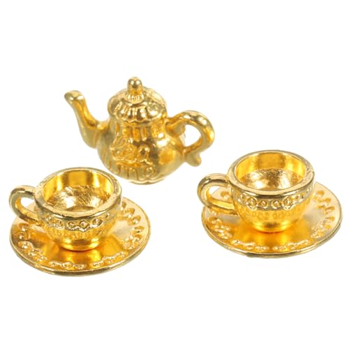BESTonZON Mini-teekannen Metall Miniatur-teekannen-Statue Simulierte Teekannen-Modelle Mit Teetassen Dekoratives Küchen-Accessoire Exquisit Und Kompakt BESTonZON Mini-teekannen Metall Miniatur-teekannen-Statue Simulierte Teekannen-Modelle Mit Teetassen Dekoratives Küchen-Accessoire Exquisit Und Kompakt von BESTonZON