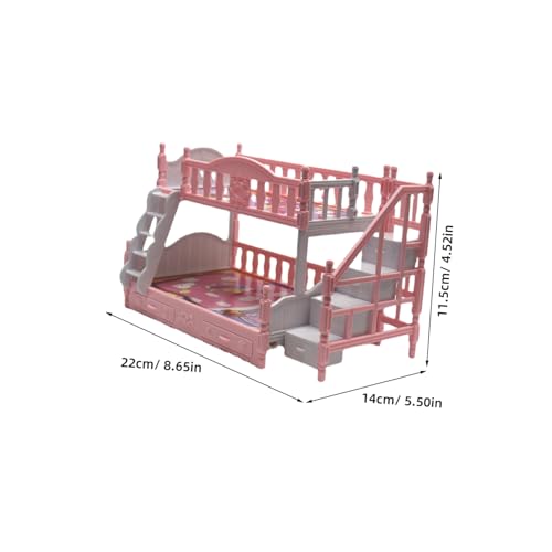 BESTonZON Miniatur Puppenhaus Doppelstockbett aus Stilvolles Robustes Etagenbett in Rosa Mini Möbel Zubehör für Puppenhaus Leicht und Detailreich Gestaltet zum Sammeln und Dekorieren BESTonZON Miniatur Puppenhaus Doppelstockbett aus Stilvolles Robustes Etagenbett in Rosa Mini Möbel Zubehör für Puppenhaus Leicht und Detailreich Gestaltet zum Sammeln und Dekorieren von BESTonZON