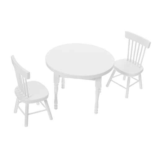 BESTonZON Miniatur Puppenhaus Möbel Set Weiß Holz Tisch Stühle Miniatur Zubehör für DIY Puppenhaus Küche Dekoration Langlebig Sicher und Tragbar BESTonZON Miniatur Puppenhaus Möbel Set Weiß Holz Tisch Stühle Miniatur Zubehör für DIY Puppenhaus Küche Dekoration Langlebig Sicher und Tragbar von BESTonZON