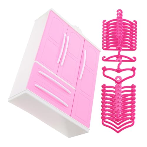 BESTonZON Miniatur Puppenschrank Teiligem Abs Puppenhaus Garderobe mit Herz Geraden Kleiderbügeln Dekorativer Dreiseitiger Aufbewahrungsschrank für Puppenkleidung und Clothes Hangers BESTonZON Miniatur Puppenschrank Teiligem Abs Puppenhaus Garderobe mit Herz Geraden Kleiderbügeln Dekorativer Dreiseitiger Aufbewahrungsschrank für Puppenkleidung und Clothes Hangers von BESTonZON