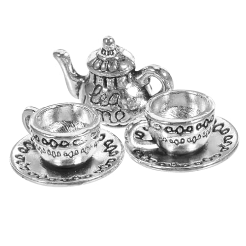 BESTonZON Miniatur Teekannen aus Zinklegierung Teiliges Dekoratives Puppenhaus Küchenaccessoire Kompakte Mini mit Teetasse Langlebiges Retro Design als Desktop und Tischdekoration BESTonZON Miniatur Teekannen aus Zinklegierung Teiliges Dekoratives Puppenhaus Küchenaccessoire Kompakte Mini mit Teetasse Langlebiges Retro Design als Desktop und Tischdekoration von BESTonZON