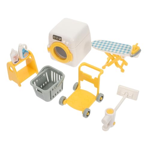 BESTonZON Puppenstubenmöbel Kinder Waschmaschine Miniatur Waschmaschine Set Für Puppenhaus Simulierte Waschmaschine Für Kinderzimmer Miniatur Haushaltsgerät DIY Puppenhaus Öbel Zubehör von BESTonZON