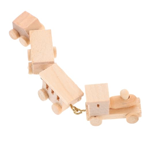 BESTonZON Niedliches Mini-eisenbahnmodell für Jungen und Mädchen Puppenhaus-Ornament Holzeisenbahn-Spielzeug Jungen- und Mädchen-Spielzeug Babypuppe von BESTonZON