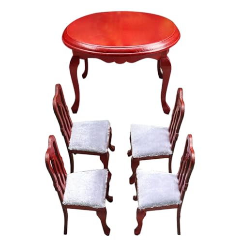 BESTonZON Miniatur esstisch und Stühle Set aus Hochwertigem Holz Europäisches Design Platzsparend Vielseitig für Puppenhausmöbel und Dekorative Miniaturmöbel BESTonZON Miniatur esstisch und Stühle Set aus Hochwertigem Holz Europäisches Design Platzsparend Vielseitig für Puppenhausmöbel und Dekorative Miniaturmöbel von BESTonZON