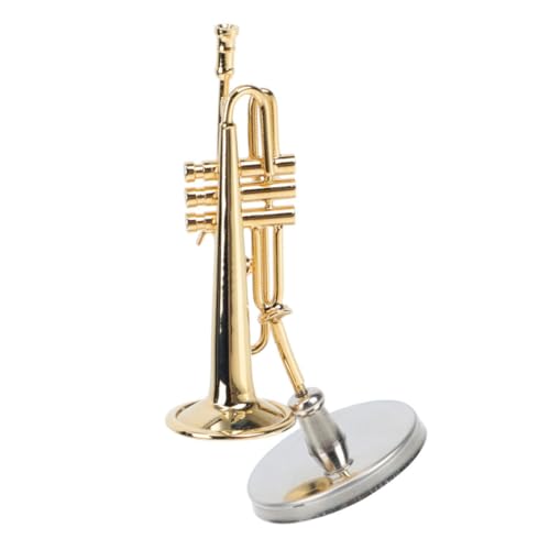 BESTonZON Modell Eines Blasinstruments Miniaturmodell Eines Musikinstruments Puppenhaus-instrumentenmodell Musikinstrumentenmodell Saxophon Miniatur Trompeteninstrument-Figur Kupfer von BESTonZON