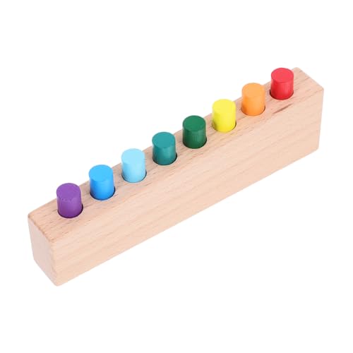 BESTonZON Lernspielzeug Aus Holz Montessori-Zylinder-Puzzle-Spielzeug Kleinkindspielzeug für Die Hand-Auge-koordination Farb- und Formsortierung von BESTonZON