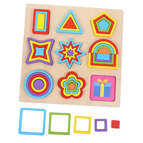 BESTonZON Montessori Geometrisches Puzzle Aus 1 Set Farben Und Formen Erkennende Lernspielzeuge Für Pädagogische Bauklötze Für Frühkindliche Entwicklung Und Spielspaß von BESTonZON