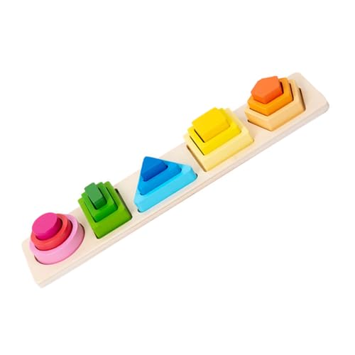 BESTonZON Montessori Geometrisches Stapelspielzeug Aus 1 Set Mit Sortier Und Stapelturm Für Kleinkinder Pädagogisches Zur Von Kreativität Und Motorischen Fähigkeiten von BESTonZON