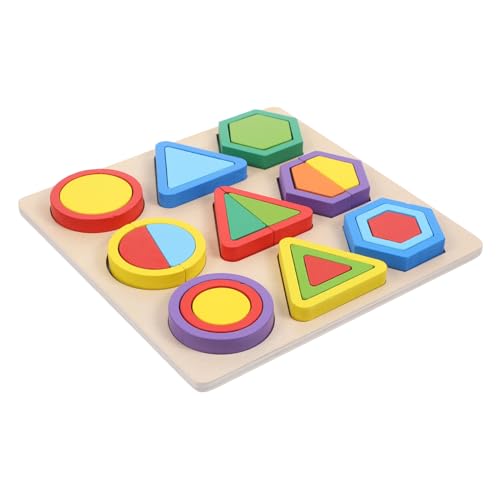 BESTonZON Montessori Holz Bauklötze Farbenfrohes Geometrisches Lernspielzeug für Kleinkinder Farb Formenerkennung Sowie Feinmotorik Pädagogisches Puzzle BESTonZON Montessori Holz Bauklötze Farbenfrohes Geometrisches Lernspielzeug für Kleinkinder Farb Formenerkennung Sowie Feinmotorik Pädagogisches Puzzle von BESTonZON