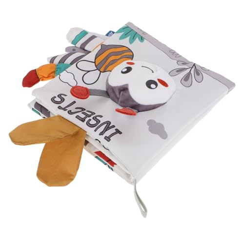 BESTonZON Nordisches Windschweif-Stoffbuch Babyspielzeug Buchschutzbeutel dekorative Buchhülle dreidimensionale Schweifstoffbücher Buch Frühe Entwicklung Babybuch Tuch Light Grey von BESTonZON